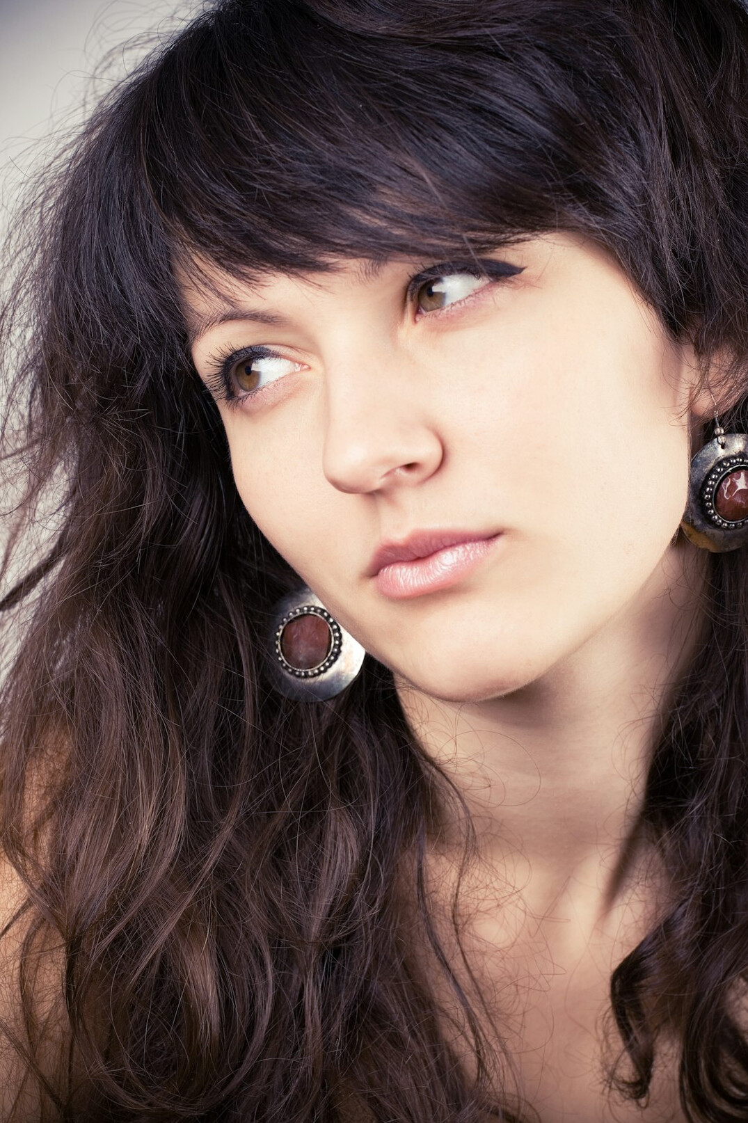 Portrait of a young woman with dark hair