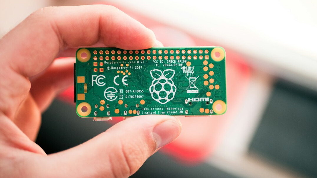 Close-up of a green electronic circuit board